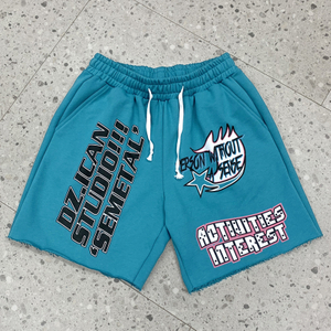 Vintage Designer Cotton Running Shorts Customized Print Graphic Streetwear Shorts Summer Acid Wash Beach Shorts for Men