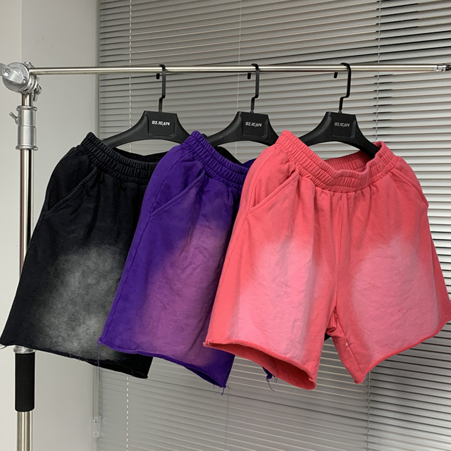 Custom French Terry Shorts Manufacturer Streetwear Footy Shorts with Pockets 100% Cotton Acid Wash Running Shorts for Men