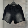 Black Acid Wash Baseball Sports Shorts Summer Wholesale Plain Running Shorts Cotton Designer Shorts for Men