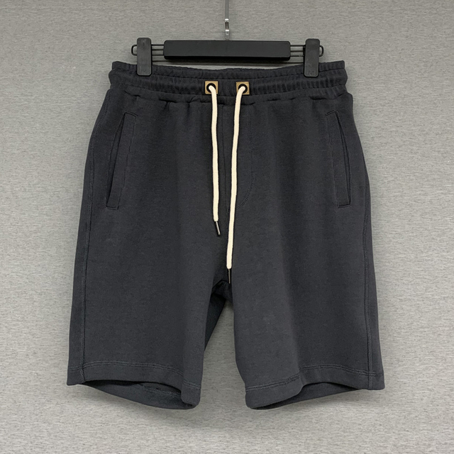 Luxury Men Black Casual Sports Shorts Pants French Terry Beach Volleyball Shorts Summer 100% Cotton Shorts for Men