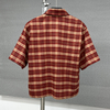 Summer 100% Cotton Drop Shoulder Plaid Shirt Streetwear Boxy Button Up Knitted Shirt Customized Oversized Hawaiian Shirt for Men