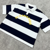 High Quality 100% Cotton Studs Lapel Stripe Shirt Customized Screen Printing Heavy Weight Polo Shirt Summer Basic T Shirt for Men