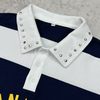 High Quality 100% Cotton Studs Lapel Stripe Shirt Customized Screen Printing Heavy Weight Polo Shirt Summer Basic T Shirt for Men