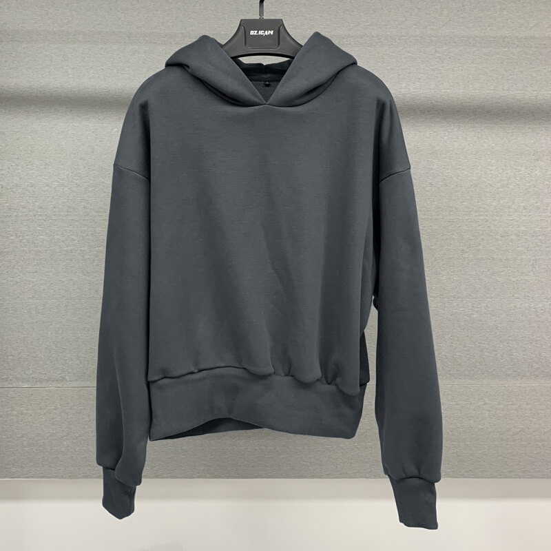 Plain boxy Streetwear Black drop shoulder heavyweight oversized hoodie