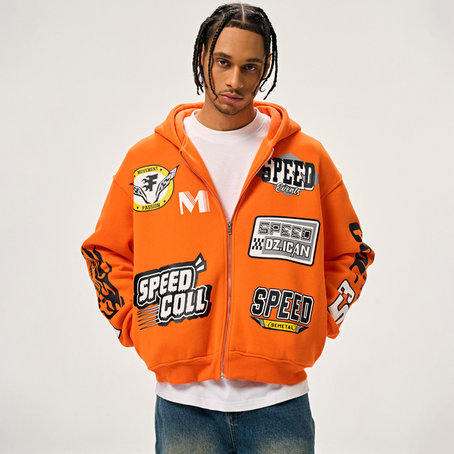 Custom Embroidery Zip-Up Hoodie for Streetwear