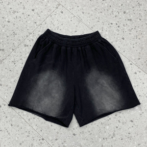 Blank Black Acid Wash Shorts Manufacturer Summer Running Surf Shorts Streetwear French Terry Gym Shorts for Men