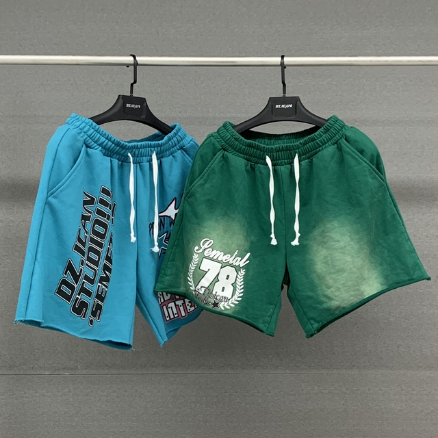 100% Cotton Baggy Casual Shorts Manufacturer French Terry Basketball Workout Shorts Customized Print Acid Wash Shorts for Men