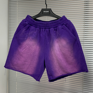 Plain French Terry Sports Shorts Summer Acid Wash Streetwear Casual Running Shorts Baggy Cotton Basketball Shorts