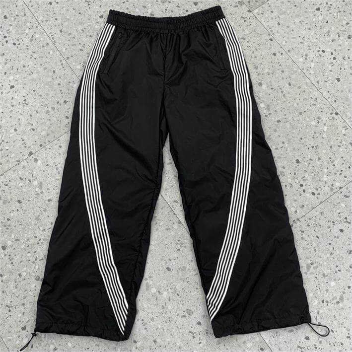 Custom sweat jogger nylon track baggy wide leg Sweatpants for men