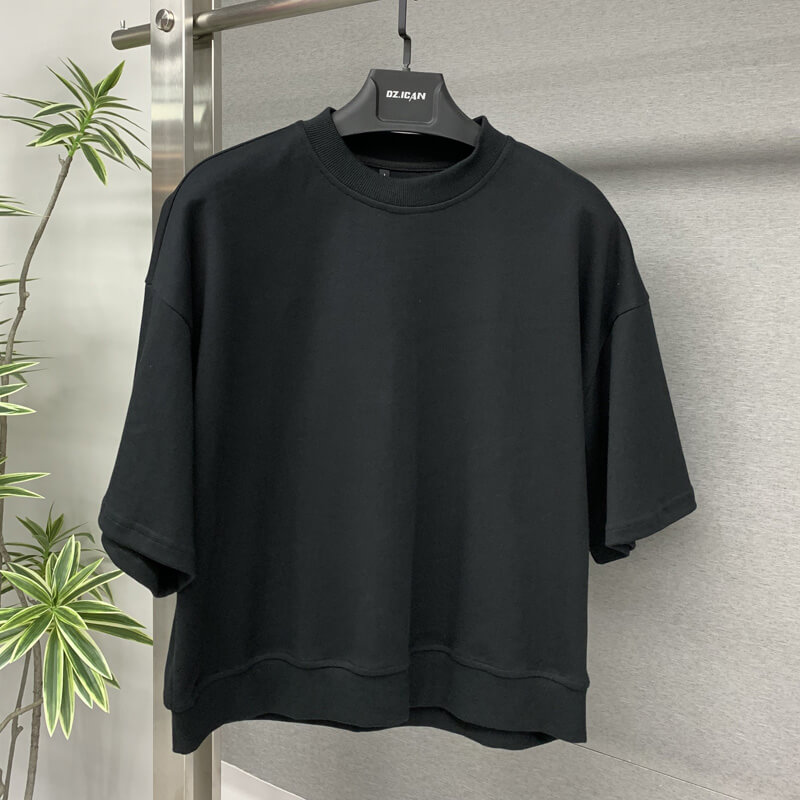 Customize High Quality Black Oversized Boxy Cropped Blank Cotton T Shirt for Men