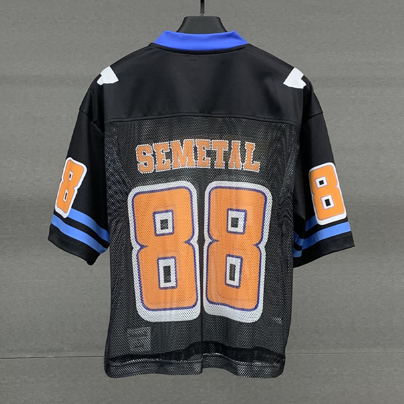 Evaluating custom mesh football jersey fabrics and printing methods